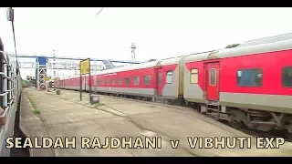 PARALLEL Race | Sealdah RAJDHANI vs Vibhuti Exp Cat & Mouse race after Barddhaman !!