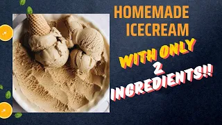 Quick and easy homemade ice cream using 2 ingredients and NO MACHINE!