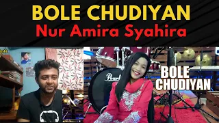 K3G - Bole Chudiyan | Drum Cover by Nur Amira Syahira | Reaction | Bangladeshi Guy