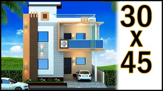 30'-0"x45'-0" 3D House Design | 30x45 Duplex House Plan | Gopal Architecture