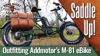 Making Leather Saddle Bags for Addmotor's M-81 "Garootan" Cargo e-Bike Leathercraft ASMR