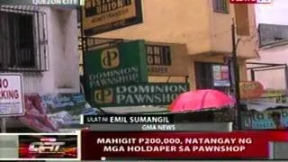QRT: Mahigit P200,000 natangay  ng mga holdaper sa pawnshop