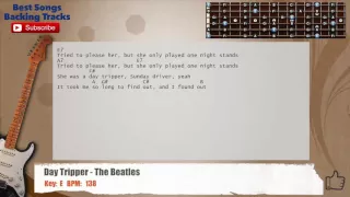 🎸 Day Tripper - The Beatles Guitar Backing Track with chords and lyrics