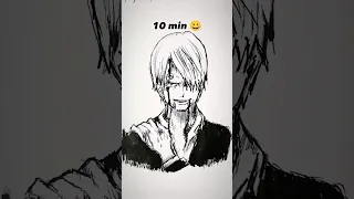 How to Draw Sanji in 10sec, 10mins, 10hrs 😳 #shorts #anime #drawing