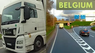 Drive across Belgium by Truck pov video Antwerpen