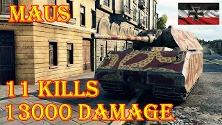 Maus  13000 Damage, 11 Kills  Paris ☆ Maximum damage World of Tanks