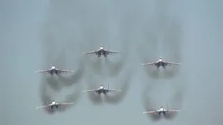 smoky MiG-29 Swifts team at Monino 2007 air show