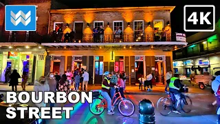 [4K] Nightlife at Bourbon Street in New Orleans, Louisiana USA Virtual Walking Tour & Travel Guide