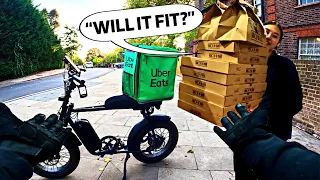 Delivering Pizza And Champagne On My E-BIKE - Is The NEW UberEats Bag Any Good?