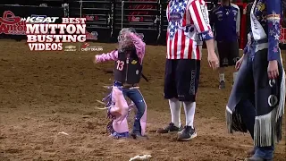 Cowgirl celebrates with a dance in Mutton Busting