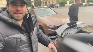 Place François 1er. On se fait arrêter en 911 Turbo. Mon C63 change de couleur 💩