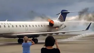 SkyWest jet engine catches fire after landing in Denver