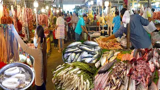 Raw Meat, River Fishes, Stingray, Horse Mackerel, Snacks, & More - Pipup Thmei ChamkarDoung Market
