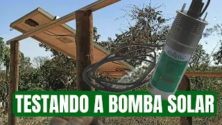 Testando a bomba solar 24 volts com painel de 150 W