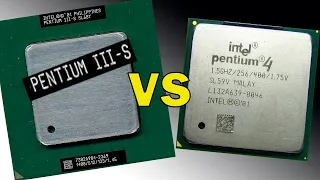 Pentium III 1,4GHz против Pentium IV 1,5GHz битва поколений процессоров Intel.