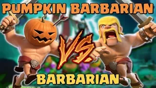 PUMPKIN BARBARIAN vs BARBARIAN - Who Will Win? Clash of Clans Battle - New CoC Troop Attacks!