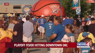 Playoff fever hitting downtown OKC