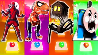 🔴 DEADPOOL 🆚 Spider-Man Dinosaurs 🆚 HOUSE HEAD 🆚 CHOO CHOO CHARLES | Tiles Hop - EDM Rush 🔴