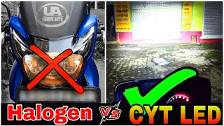 TVS Apache headlight modification RTR 160 & 180 | How to convert halogen bulb to LED light on bike |