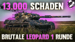 13.000 Schaden - Brutale Leopard 1 Runde [World of Tanks - Gameplay - Deutsch]