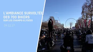 🤘🐺🕶🎸🏍 L’ambiance survoltée des 700 bikers sur les Champs-Elysées !! 9.12.17 #17