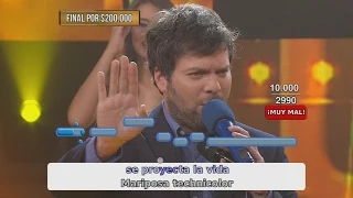 El hombre contra la máquina: Guido se animó a cantar un tema en vivo