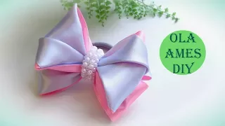 Объемный бант из атласных лент Канзаши Мастер Класс/Satin Ribbon Bow/ Laço de fitas/ Ola ameS DIY