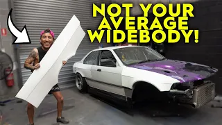 BMW E36 75MM WIDEBODY INSTALL! Pro Build Part 3