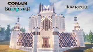 CONAN Exiles - HOW to build a WITE CASTLE decorated with STORMGLASS | NO Mods |