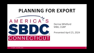 Are You Export Ready? Understanding the Exporting Process - Denise Whitford