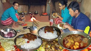 Nepali Village Recipe: Chicken Masala Curry with Rice Making and Eating in Village Near Darjeeling