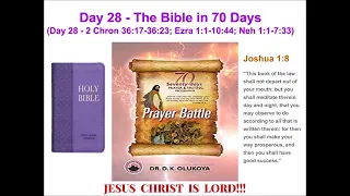 Day 28 Reading the Bible in 70 Days - 70 Seventy Days Prayer and Fasting Programme 2022 Edition