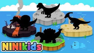 What kind of dinosaur is it? | Shadow dinosaur game for Kids | Stegosaurus? Tyrannosaurus?| NINIkids