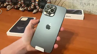 Распаковка нового IPhone 15 Pro Max Blue Titanium 256gb