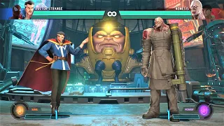 Doctor Strange & Spider-Man vs Nemesis & Ryu (Hardest AI) - Marvel vs Capcom: Infinite