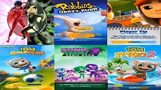 Subway Surfers VS Rabbids Crazy Rush VS  Miraculous Ladybug  VS Talking Tom Gold Run VS Sonic