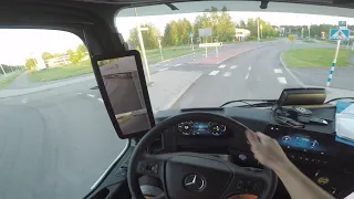 Mercedes-Benz Actros 2020 (Mirrorcam) POV Drive with trailer - 27 meter truck