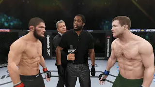 Khabib Nurmagomedov vs Matt Hughes Full Fight - UFC 4 Simulation