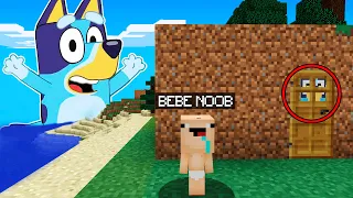 BEBÉ NOOB vs BLUEY en Minecraft 😱 ENTIDAD BLUEY.EXE en MINECRAFT TROLL + ROLEPLAY