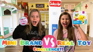 Mini Brand vs Real Toy Challenge in the Playroom!!