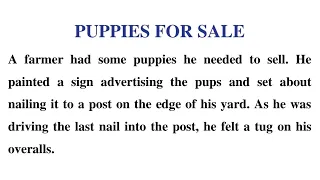 Puppies For Sale | Learn English Through Stories | Listening And Reading Practice