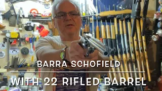 Barra Schofield no3 co2 revolver with the 22 rifled barrel kit installed full review