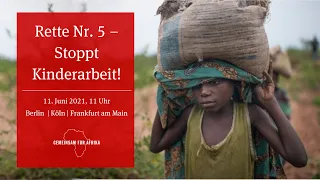 Straßenaktion 2021: Rette Nr. 5 – Stoppt Kinderarbeit!