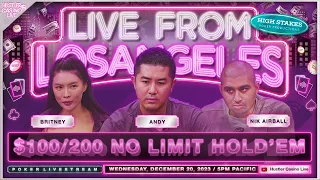 SUPER HIGH STAKES $100/200/400!! Andy, Nik Airball, Britney, Charles & Peter!!