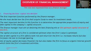 Overview of financial management lesson 1
