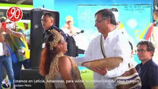 Gustavo Petro en Leticia, Amazonas, para visitar la Institución Educativa Indígena San Juan Bosco  👉