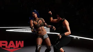 BTW RAW, Bayley Attacks Sasha Banks Before Her Match (WWE 2K20)