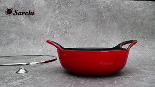 Enamel Cast Iron Balti Dish With Wide Loop Handles|We Have Matching Glass Lid For You Choosing