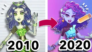 Redesigning my OLD MONSTER HIGH Characters! 📝👽 | Little Emmy's Art