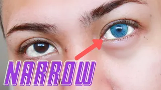 Uris Arctic Blue Lenses on Dark Brown Asian Eyes